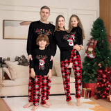 Family Matching Deer Snowflake Plaid Christmas Parent-child Pajamas