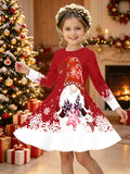 3-12Y Kid Girl Christmas 2026 Autumn Winter Long-sleeved Dresses