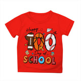 Kid Girl Boy 100 Days of School Print Round Neck Short Sleeve T-shirt Tops