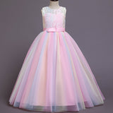 Kid  Girls Sleeveless Mesh Show Host Princess Dress