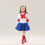 Kid Girl Adult Halloween Show Costume Water Ice Moon Cos Sailor Anime Cosplay 5 Pcs Set