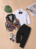 2-6T Kid Boy Halloween Party Performance Suit 3 Pcs Set