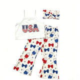 Independence Day USA Kid Girl Suspender Flared 3 Pcs/ Set