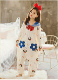 Kid Girls Autumn Cotton One-piece Spring Autumn Pajamas