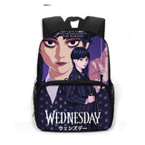 Wednesday Addams and Enid Children School Backpack Polyester Schoolbag