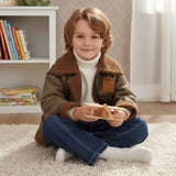 1-8T Kid Baby Boy Rantuo Fleece Leather Jacket Coats Top