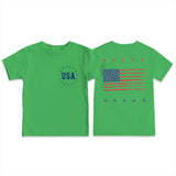 Kid Boy Girl USA Independence Day Printed Crew Neck Short Sleeve T-Shirt