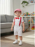 Baby Boy Summer Gentleman Suit  Bow Tie Climbing  5 pcs Sets