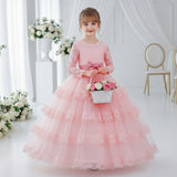 Princess Dress Dress Long Sleeve Lace Mesh Dress Bow Dress