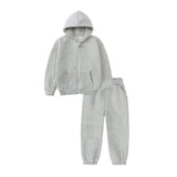 Kid Boy Girl Suit Fleece Thick Sports 2 Pcs Sets