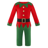 3-10Y Kid Boy Elf Holiday Party Christmas Performance Cosplay 3 Pcs Set