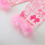 1-8T Kid Baby Girl Bow Sweet Casual Long Sleeve Christmas Pajamas