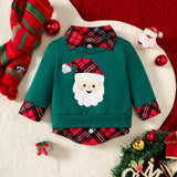 Baby Girl Boy European American Autumn Christmas Plaid Sweatshirts