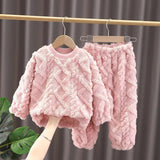 Kid Boy Girl Autumn Winter Flannel Thickened Coral Velvet Home Pajamas