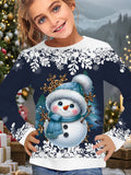 2-12T Kid Girl Cute Casual Fashion Christmas Print Long Sleeve T-shirt