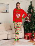 Family Matching Snowman Snowflake Letter Cartoon Christmas Printed Loungewear Pajamas