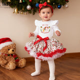 0-18M Baby Christmas Cute Long-sleeved 3 Pcs Set