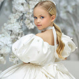 2-8T Kid Baby Girl Birthday Party Walk Show Princess Flower Wedding Dress