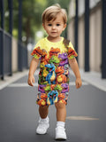 2026 New Sports Style Round Neck Short-sleeved Shorts Set Is Loose and Comfortable