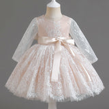Toddler Baby Girl White Dress 1st Birthday Christening Clothing Elegant Princess Formal Gala Costume