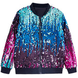 1-14T Kid Baby Girls Sequined Trendy Fashion Coats Jackets
