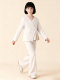 5-14Y Kid Girls Suit Fashion Suit Casual School Suits 2 Pcs Set