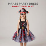 1-6T Halloween Kids Baby Girl  Pirate Mesh Cosplay Dresses