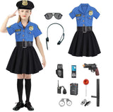 3-10Y Kid Girl Halloween Police Uniform Suit Multiple Pcs Set