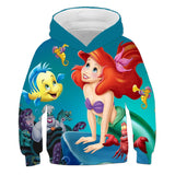 1-12T Kid Baby Girl Mermaid 3D Digital Printing Hoodie