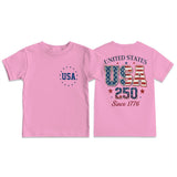 Kid Boy Girl Crew Neck Top Fashion Comfortable Independence Day T-shirt