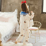 Kid Girls Autumn Cotton One-piece Spring Autumn Pajamas