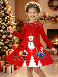 3-12Y Kid Girl Christmas 2026 Autumn Winter Long-sleeved Dresses