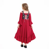4-12T Kid Girls Medieval Victorian Renaissance Ruffle Dresses