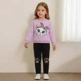 1-8Y Kid Baby Girls Suit Spot Cartoon Cute Suit 2 Pcs Set