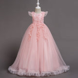 Kid Girl Princess Mesh Yarn Piano Performance Dresses