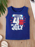 Independence Day Kid Baby Boys Summer Sleeveless Vest Star Stripe 2Pcs/Set