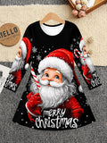 3-12Y Kid Girls Autumn Winter Christmas Long Sleeve 3D Dresses