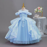 Kid Girls Luxury Niche Birthday Wedding Piano Performance Dresses