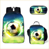 Kid School Satchel Street Tide Basketball Football Three-piece Set Schoolbag