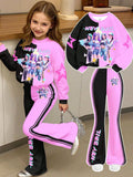3-12T Kid Girl Suits Youth Fashion Trends Long Sleeves Suits 2 Pcs Set