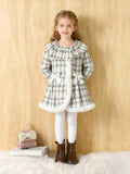 Plaid Wool Coat, New Winter Children's Warm Little Xiang Plush Coat