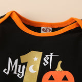 Baby Halloween Pumpkin Print Long Sleeve 3 Pcs Sets