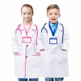 Kid Doctor White Coat Raw Laboratory Surgical Gown 3 Pcs Set