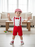 Baby Boy Summer Gentleman Suit  Bow Tie Climbing  5 pcs Sets