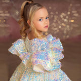 Kid Baby Girl Princess Pompous Yarn Evening Host Dresses