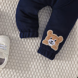 Baby Girl Autumn Winter Cartoon Letter Bear Embroidered 2 Pcs Sets