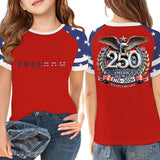 Kid Girl USA Independence Day 250th Anniversary Summer T-Shirt Tops