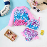 Kid Girls Swimming Suit Split Suspender Swimsuit 2 Pcs Set
