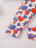 Kid Girls Summer Independence Day Peace Love Full Print 3 Pcs Set