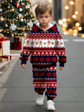 Autumn New Comfortable Casual Boys' Animal-patterned Hooded Sweatshirt and Long Pants